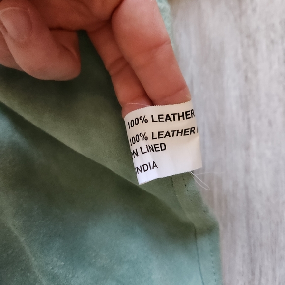 Haute Hippe Suede Leather Sage Green Shoulder Bag Purse & Wallet Boho Sz M - Picture 8 of 16